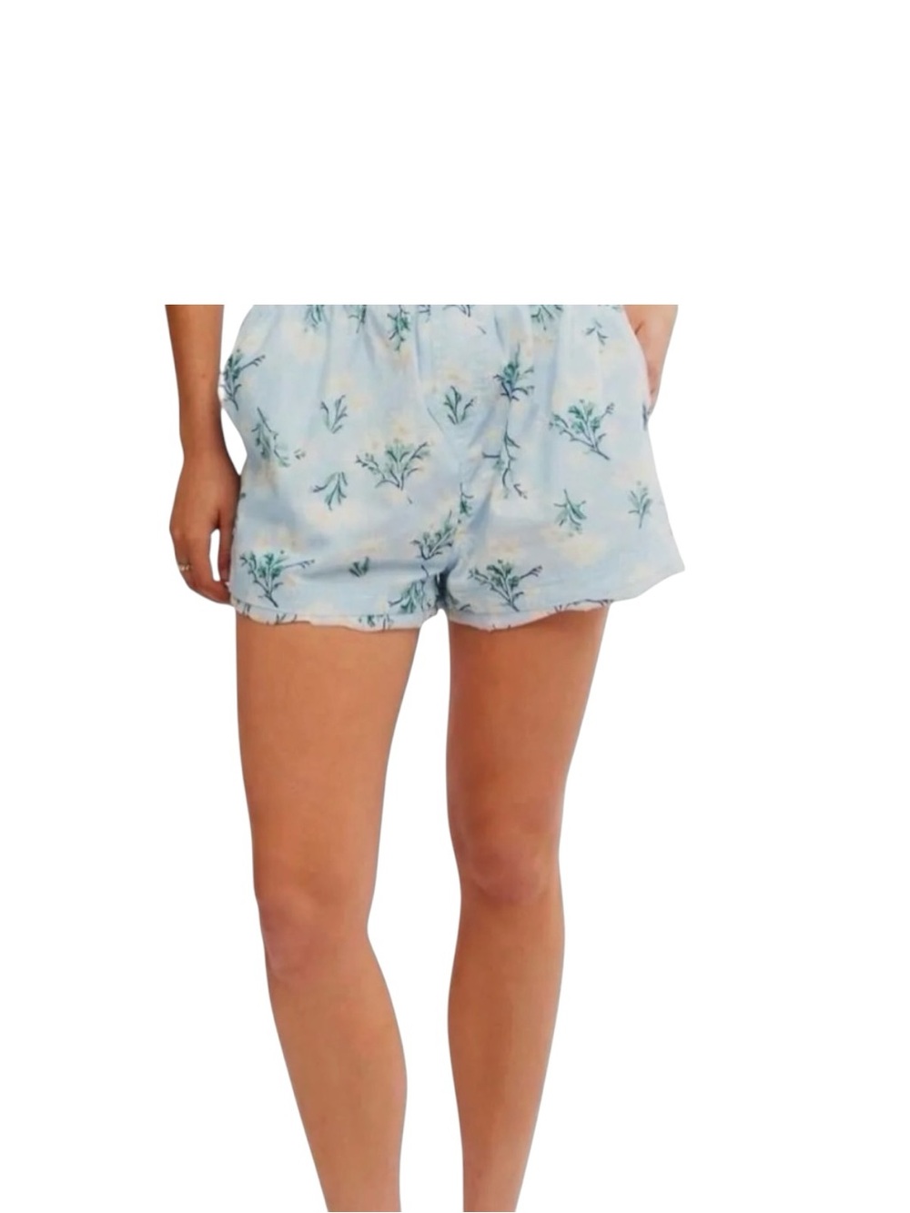 Free People Day to Day Boxer Shorts Chambray Combo Medium